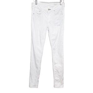 RAG & BONE white mid rise stretch skinny jeans women's size 26 inseam 29"